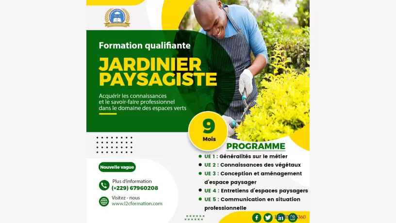 Formation qualifiante au métier de jardinier paysagiste au CFTP-L2C Bénin
